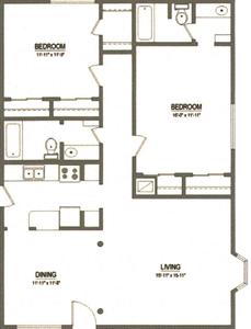 Two Bedroom / Two Bath - 1,209 Sq.Ft.*